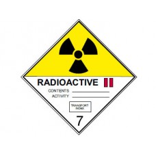 Знак  "Класс опасности 7. Категория II" (Радиоактивные вещества)